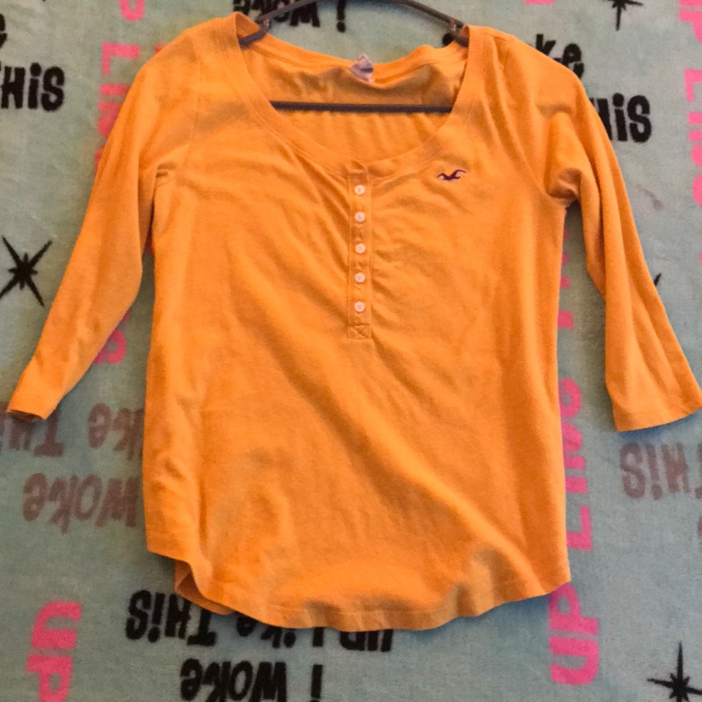 Yellow 3/4 Hollister button up